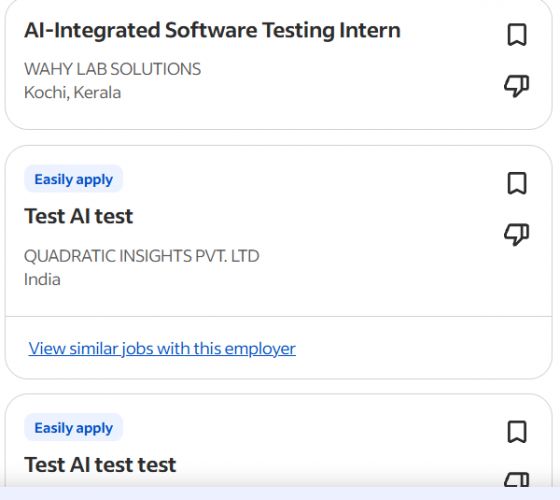 AI Testing & Automation internship jobs in Mumbai