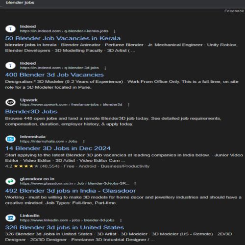 Blender internship jobs in Chennai