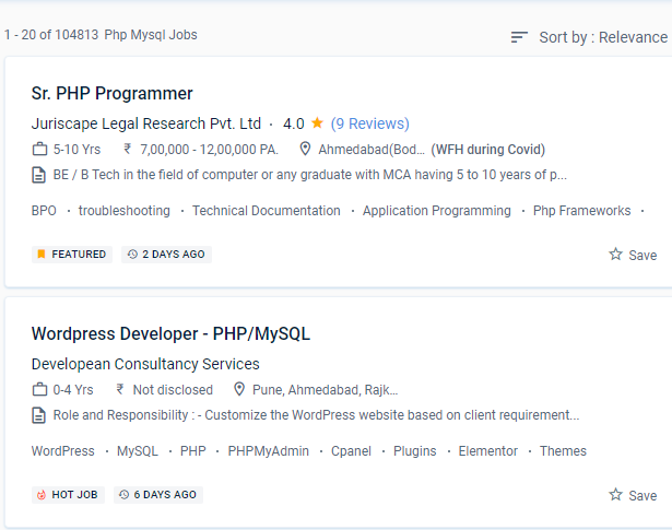 Php/MySQL internship jobs in Kozhikode